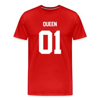 QUEEN - Männer Premium Bio T-Shirt - Rot - Vorne - Damien (186cm)
