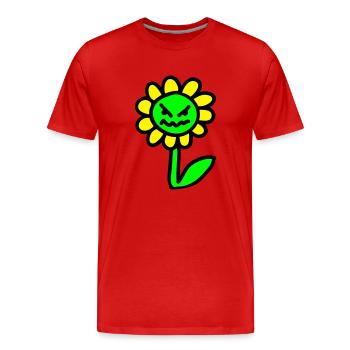 méchant Fleur - 3 - T-shirt bio Premium Homme - rouge - Devant - Damien (186cm)