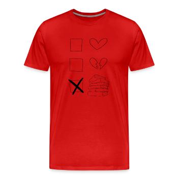 Prise de livres simples - amateurs de livres - T-shirt bio Premium Homme - rouge - Devant - Damien (186cm)