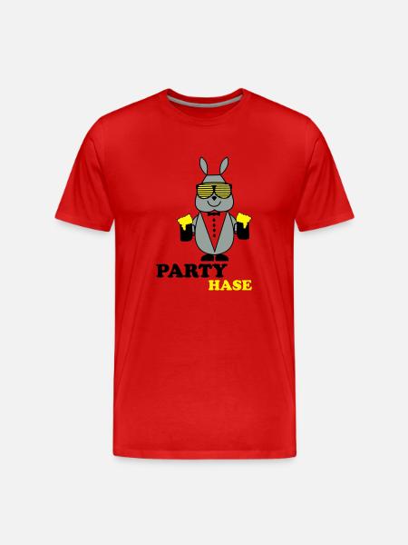 party_hase - Männer Premium Bio T-Shirt - Rot