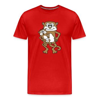 windel schnuller papa aeffchen baby affe suess nie - Männer Premium Bio T-Shirt - Rot - Vorne - Damien (186cm)
