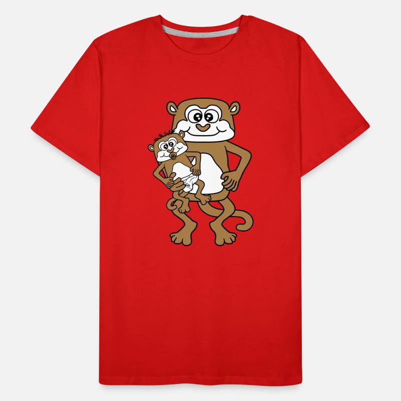 windel schnuller papa aeffchen baby affe suess nie Männer Premium Bio T-Shirt
