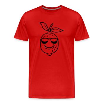 Lunettes de soleil citron design - T-shirt bio Premium Homme - rouge - Devant - Damien (186cm)