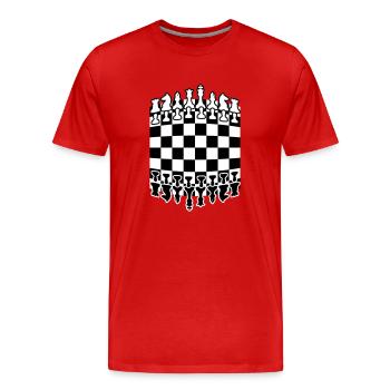 Chessboard Pattern Design - Men's Premium Organic T-Shirt - red - Front - Damien (186cm)