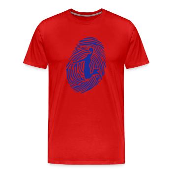 basketball empreinte digitale dunk - T-shirt bio Premium Homme - rouge - Devant - Damien (186cm)