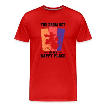 Schlagzeug - Männer Premium Bio T-Shirt - Rot - Vorne - Damien (186cm)
