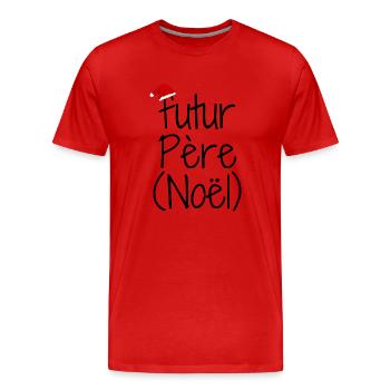 Futur père noël cadeau futur papa - T-shirt bio Premium Homme - rouge - Devant - Damien (186cm)