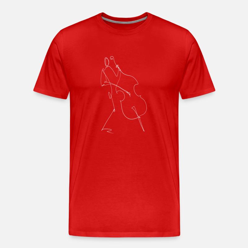 Kontrabass - Männer Premium Bio T-Shirt - Rot
