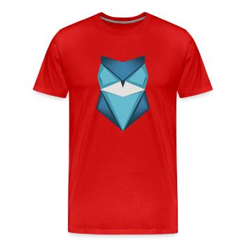 Blue Owl Origami Art - Men's Premium Organic T-Shirt - red - Front - Damien (186cm)