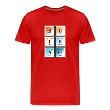 | scientifique Tableau périodique des éléments - T-shirt bio Premium Homme - rouge - Devant - Damien (186cm)