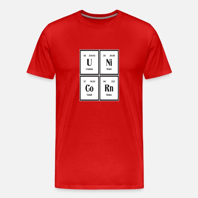 Einhorn | Periodensystem der Elemente - Männer Premium Bio T-Shirt - Rot