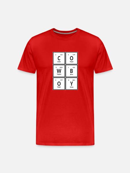 Cowboy | Periodic Table of Elements - Men's Premium Organic T-Shirt - red
