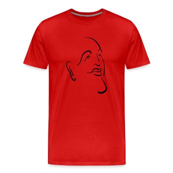 Mit dem Gesicht zum Horizont stilisiert in Tinte - Männer Premium Bio T-Shirt - Rot - Vorne - Damien (186cm)