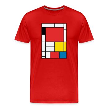 Abstrakte Malerei - Männer Premium Bio T-Shirt - Rot - Vorne - Damien (186cm)