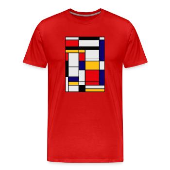 Peinture abstraite - T-shirt bio Premium Homme - rouge - Devant - Damien (186cm)