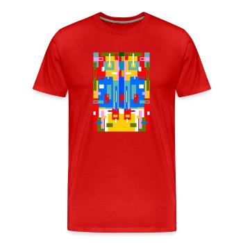 Abstrakte Malerei - Männer Premium Bio T-Shirt - Rot - Vorne - Damien (186cm)