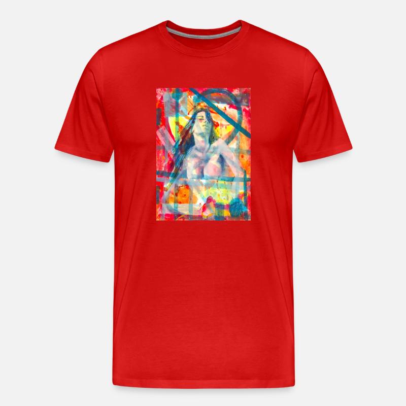 Abstrakte Malerei - Surrealist - Männer Premium Bio T-Shirt - Rot
