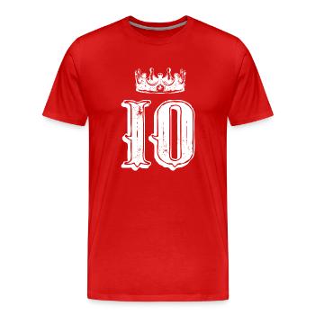 Couronne de 10 chiffres - T-shirt bio Premium Homme - rouge - Devant - Damien (186cm)