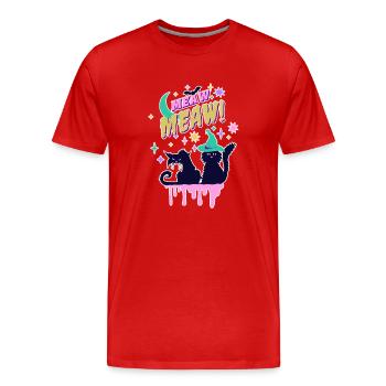 Meaw Meaw Halloween Costume Design For Cat Lovers - Men's Premium Organic T-Shirt - red - Front - Damien (186cm)