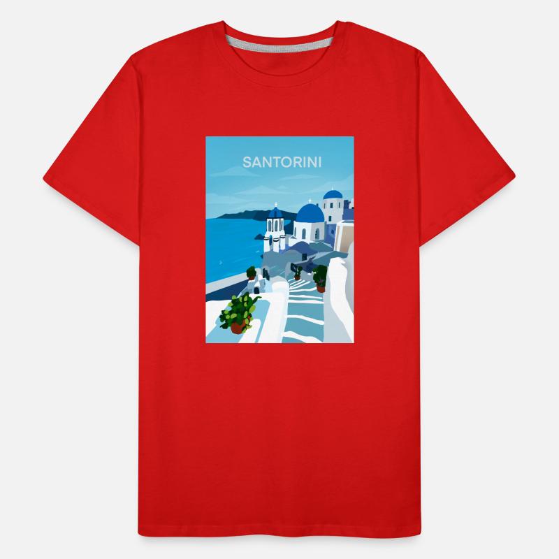 SAntorini, grèce T-shirt bio Premium Homme