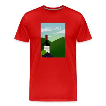 Bordeaux, france - T-shirt bio Premium Homme - rouge - Devant - Damien (186cm)