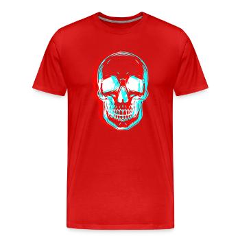 Crane 3d - halloween - rock metal - T-shirt bio Premium Homme - rouge - Devant - Damien (186cm)