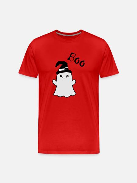 Funny Ghost Boo - Men's Premium Organic T-Shirt - red