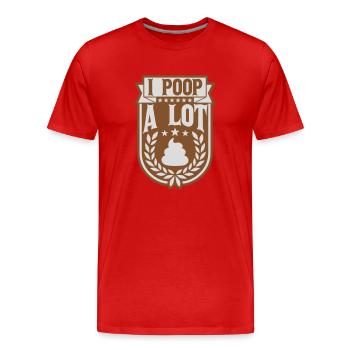 Je fais beaucoup caca - T-shirt bio Premium Homme - rouge - Devant - Damien (186cm)