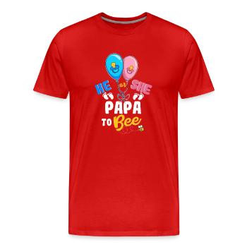 He or She Papa To Bee Best Dad Ever Fatherhood - Männer Premium Bio T-Shirt - Rot - Vorne - Damien (186cm)
