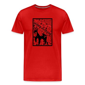 Geburtstag für Kinder - Männer Premium Bio T-Shirt - Rot - Vorne - Damien (186cm)