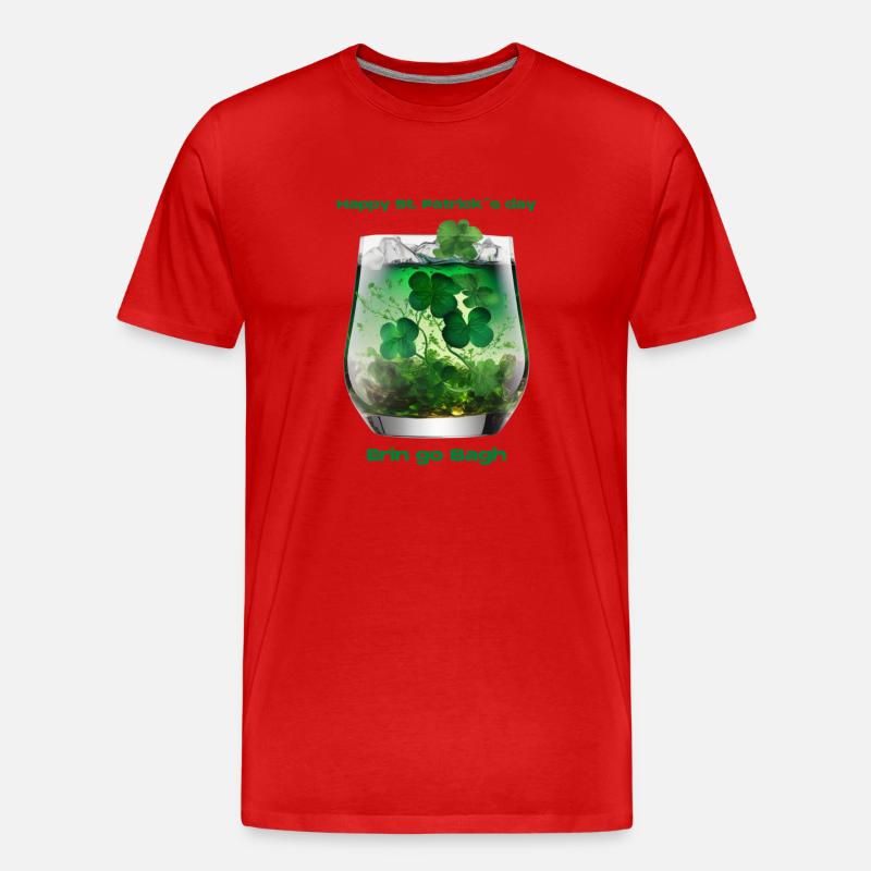 Happy St. Patrick´s Day - Männer Premium Bio T-Shirt - Rot