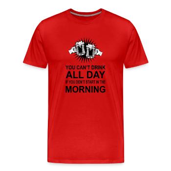Bier Wein Whiskey Schnaps Alkohol - Männer Premium Bio T-Shirt - Rot - Vorne - Damien (186cm)
