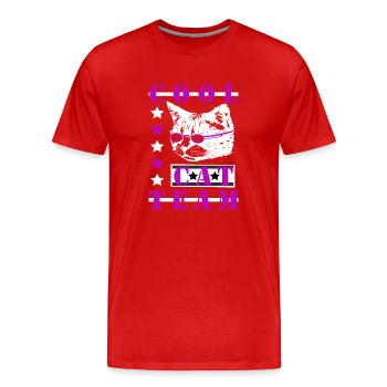 L’équipe Colles Cat - T-shirt bio Premium Homme - rouge - Devant - Damien (186cm)