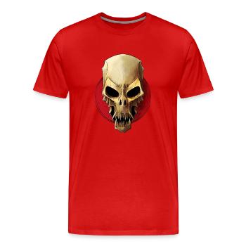 Illustration terrifiante d’un crâne de vampire - T-shirt bio Premium Homme - rouge - Devant - Damien (186cm)