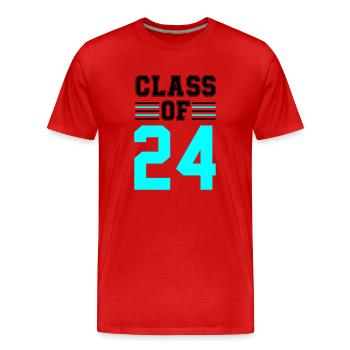 Class of 24 - Men's Premium Organic T-Shirt - red - Front - Damien (186cm)