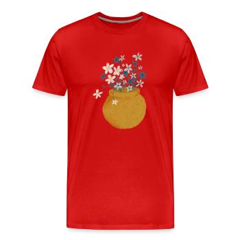 Blume - Männer Premium Bio T-Shirt - Rot - Vorne - Damien (186cm)