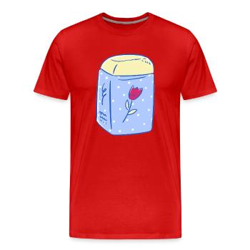 pot senteur fleur. - T-shirt bio Premium Homme - rouge - Devant - Damien (186cm)