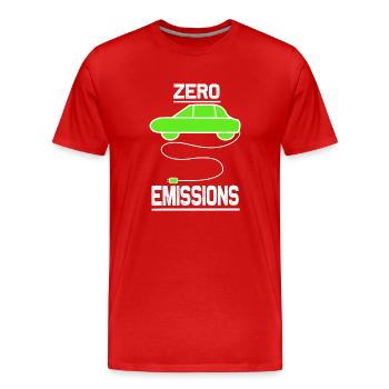 zero emissions - Männer Premium Bio T-Shirt - Rot - Vorne - Damien (186cm)
