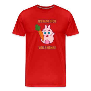 Hase -ICH MAG DICH VOLLE MÖHRE - Männer Premium Bio T-Shirt - Rot - Vorne - Damien (186cm)