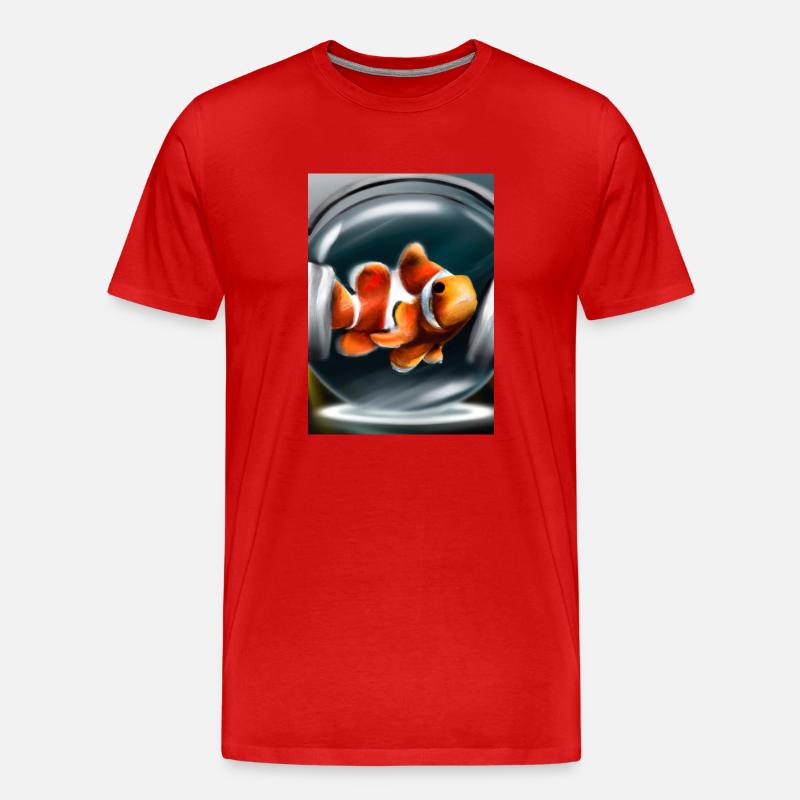 Clownfisch Kopfhörer - Männer Premium Bio T-Shirt - Rot