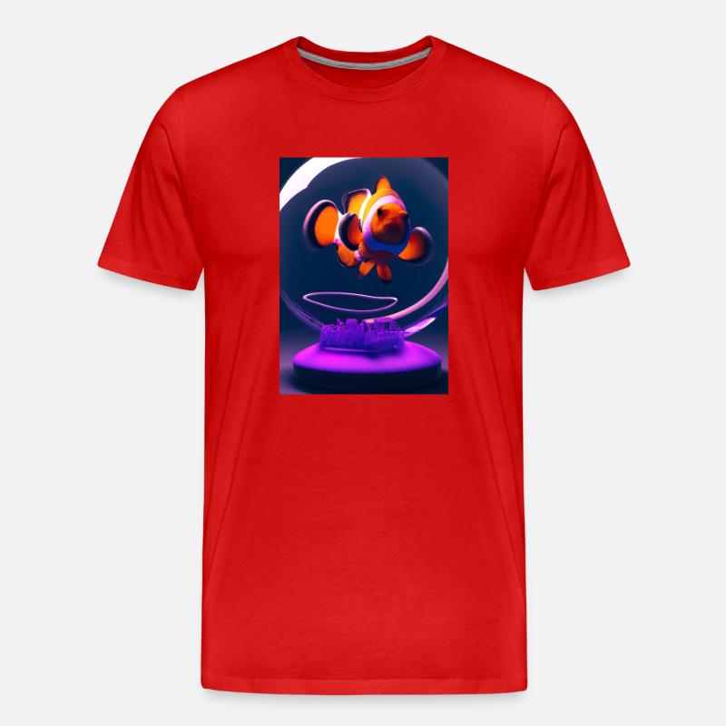 Clownfisch Kopfhörer - Männer Premium Bio T-Shirt - Rot