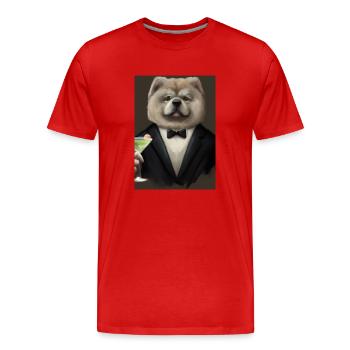 Chow Chow Anzug Martini - Männer Premium Bio T-Shirt - Rot - Vorne - Damien (186cm)