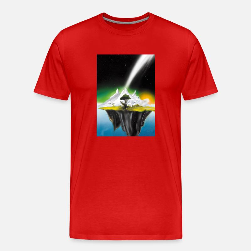 Flying Island Outer Space - Männer Premium Bio T-Shirt - Rot