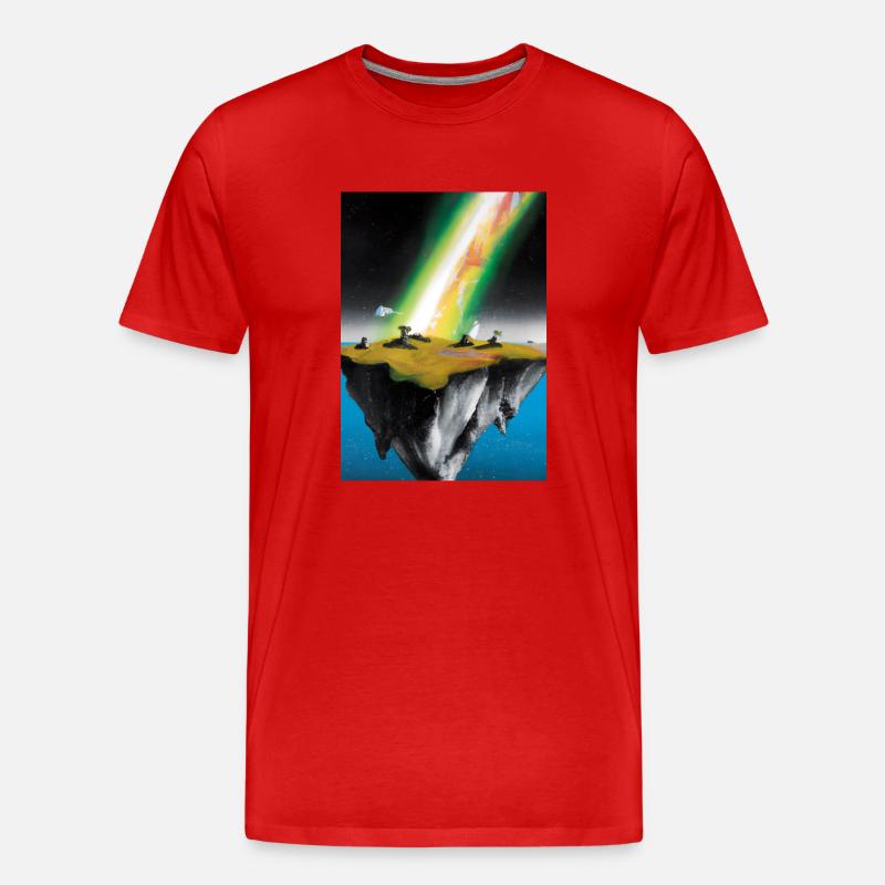 Flying Island Outer Space - Männer Premium Bio T-Shirt - Rot