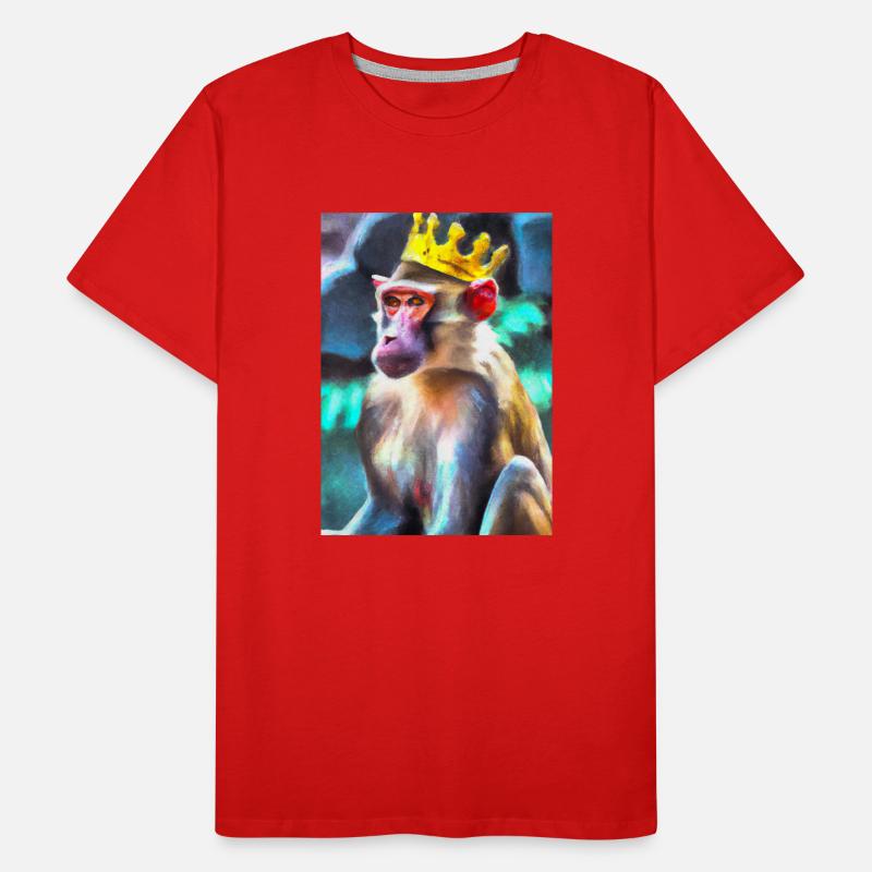Affe mit Krone Männer Premium Bio T-Shirt