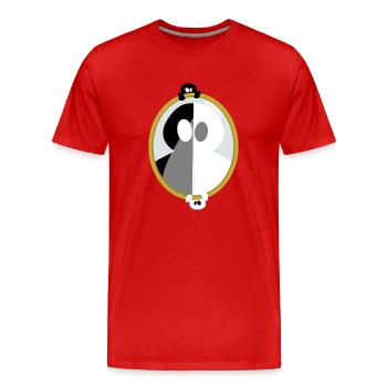 Spiegeltintenflecken - Männer Premium Bio T-Shirt - Rot - Vorne - Damien (186cm)