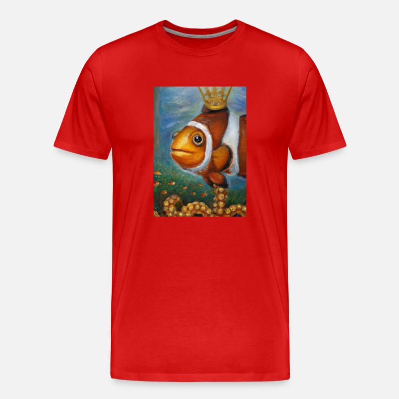Clownfisch mit einer Krone - Männer Premium Bio T-Shirt - Rot