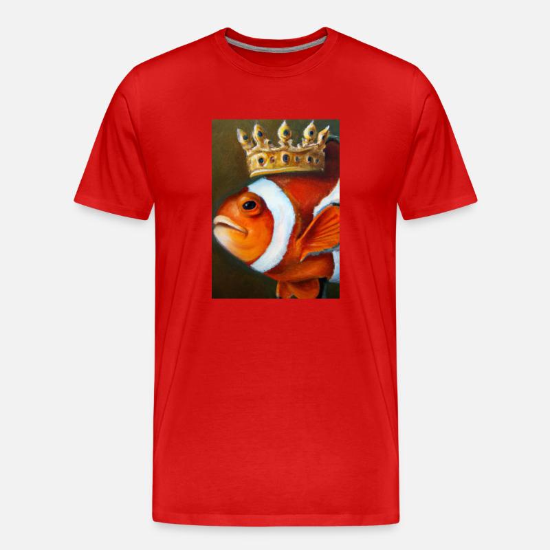 Clownfisch mit einer Krone - Männer Premium Bio T-Shirt - Rot