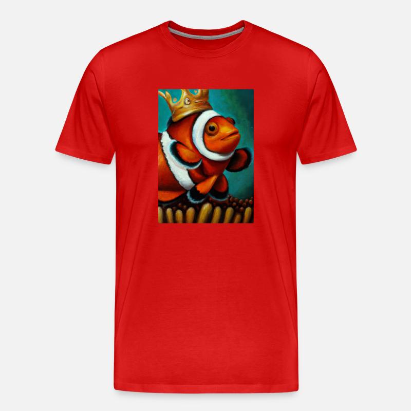 Clownfisch mit einer Krone - Männer Premium Bio T-Shirt - Rot
