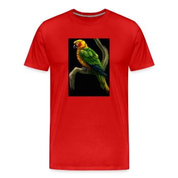 Papagei auf einem Baum - Männer Premium Bio T-Shirt - Rot - Vorne - Damien (186cm)